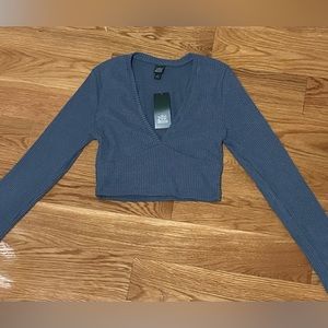 Dark Blue, ribbed top.